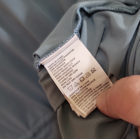 Prana Norma Dress Stretch Blend V-neck SPF Pockets Medium Smoky Blue Athleisure - Picture 8 of 8